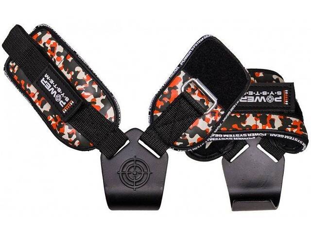 Гаки для тяги на зап'ястя Power System PS-3370 Hooks Camo Black/Red L - Фото 2