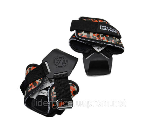 Гаки для тяги на зап'ястя Power System PS-3370 Hooks Camo Black/Red L, Оригінал! - Фото 4