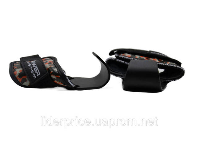 Гаки для тяги на зап'ястя Power System PS-3370 Hooks Camo Black/Red L, Оригінал! - Фото 8