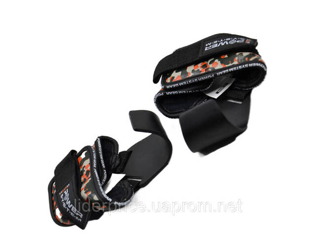 Гаки для тяги на зап'ястя Power System PS-3370 Hooks Camo Black/Red L, Оригінал! - Фото 5