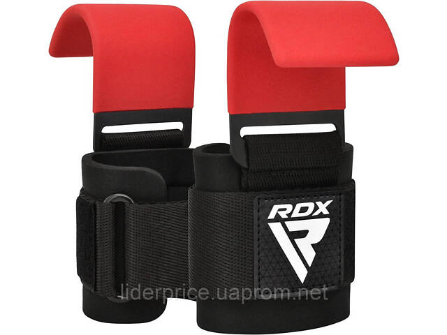 Крюки для тяги на запястья RDX W5 Gym Hook Strap Red Plus, Оригинал! - Фото 2