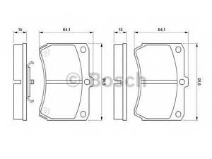 ГАЛЬМІВНІ КОЛОДКИ, ДИСКОВІ BOSCH 0986460390 на MAZDA ETUDE III Наклонная задняя часть (BF)