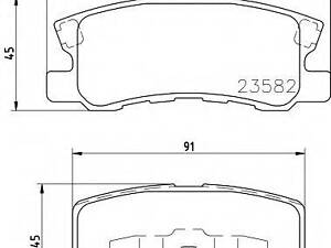 Гальмівні колодки CITROENDODGEHYUNDAIJEEPMITSUBISHIPEUGEOT R 90&gt &gt TEXTAR 2358202 на MITSUBISHI OUTLANDER SPORT (GA