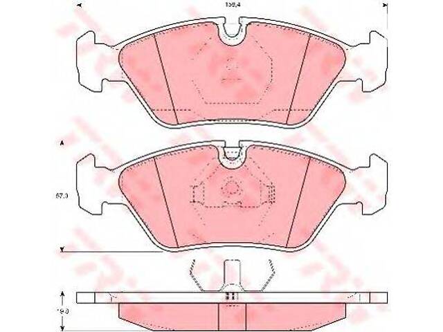 Колодки тормозные дисковые ALPINA (BMW) - BMW - FERRARI - PORSCHE B6518518i520i524d525e525i52 TRW GDB298 на BMW 3 седан (