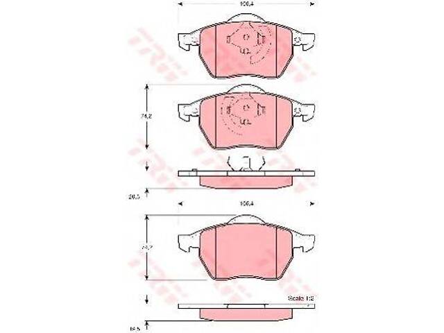 Тормозные колодки дисковые AUDI - SEAT - SKODA - VOLKSWAGEN A3S3 QuattroTTTT QuattroToledoOctav TRW GDB1275 на VW GOLF Mk