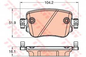 Гальмівні колодки дискові AUDISEATSKODA A1LeonOctavia R 12&gt &gt TRW GDB2042 на AUDI A1 (8X1, 8XF)