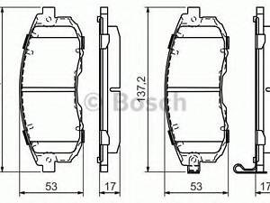 ГАЛЬМІВНІ КОЛОДКИ, ДИСКОВІ BOSCH 0986494337 на SUZUKI SX4 (EY, GY)