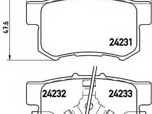 Гальмівні колодки дискові BREMBO P28051 на HONDA CR-V Mk II (RD_)