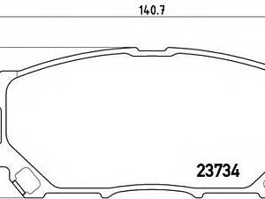 Гальмівні колодки дискові BREMBO P83067 на TOYOTA HARRIER (MCU3_, MHU3_, ACU3_, GSU3_)