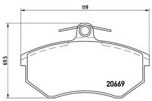 Гальмівні колодки дискові BREMBO P85092 на AUDI 4000 (89, 89Q, 8A, B3)