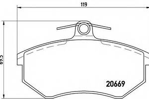 Гальмівні колодки дискові BREMBO P85092 на AUDI 4000 (89, 89Q, 8A, B3)