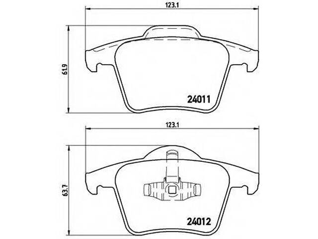 Тормозные колодки дисковые BREMBO P86019 на VOLVO XC90 I универсал