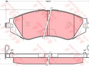 Гальмівні колодки дискові CHEVROLET (GM) - DAEWOO RezzoTacumaNubiraRezzoTacumaTacuma Van TRW GDB3171 на DAEWOO ORION (KL