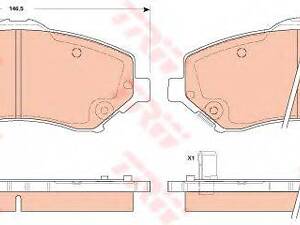 Тормозные колодки дисковые CHRYSLERDODGEJEEP VoyagerNitroCherokeeWrangler F 06 TRW GDB4605 на DODGE JC