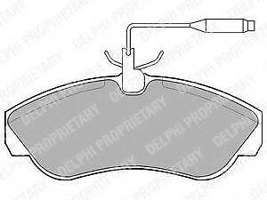 Гальмівні колодки дискові CITROENFIATPEUGEOT JumperDucatoBoxer F 94-99 DELPHI LP878 на FIAT DUCATO автобус (230)