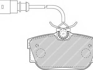 Гальмівні колодки дискові FERODO FDB1482 на VW TRANSPORTER / CARAVELLE Mk IV автобус (70XB, 70XC, 7DB, 7DW)
