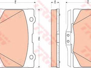 Гальмівні колодки дискові HONDA Legend F 04-10 TRW GDB3498 на HONDA LEGEND IV (KB_)