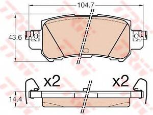 Гальмівні колодки дискові MAZDA CX-5 R 11&gt &gt TRW GDB3539 на MAZDA CX-5 (KE, GH)