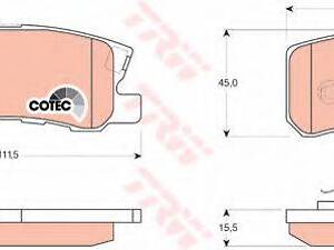 Тормозные колодки дисковые MITSUBISHI GrandisMonteroPajeroShogun TRW GDB3247 на MITSUBISHI OUTLANDER SPORT (GA_W_)