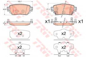 Тормозные колодки дисковые NISSANRENAULT QashqaiX-TrailKadjar R 13 TRW GDB3617 на NISSAN QASHQAI (J11, J11_)