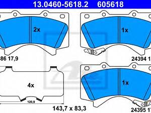 Гальмівні колодки дискові перед. Toyota Land Cruiser 200 4.5D,4.7I 08- 13.0460-5618.2