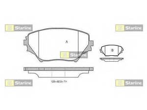 Гальмівні колодки дискові STARLINE BDS832P на TOYOTA RAV 4 Mk II (CLA2_, XA2_, ZCA2_, ACA2_)