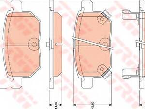 Тормозные колодки дисковые TOYOTA Auris(E150)Corolla(E120)Yaris(P90) TRW GDB3454 LEXUS CT (ZWA1_)