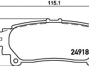 Гальмівні колодки дискові зад. Lexus RX 3.5i 08- 8DB 355 015-371