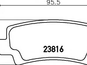 Гальмівні колодки дискові зад. Toyota Corolla 02- 8DB 355 010-841