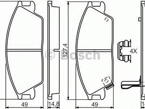 Гальмівні колодки дискові BOSCH 0986494620 на HONDA ACCORD Mk II Наклонная задняя часть (AC, AD)