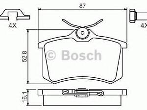 Гальмівні колодки дискові BOSCH 0986494621 на VW NOVO FUSCA (9C1, 1C1)