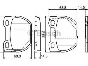 Гальмівні колодки дискові BOSCH 0986424827 на LAND ROVER DEFENDER Station Wagon (LD)