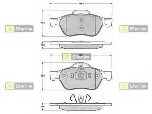 Гальмівні колодки дискові STARLINE BDS204 на RENAULT MEGANE II Sport Tourer (KM0/1_)