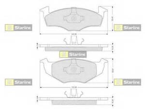 Гальмівні колодки дискові STARLINE BDS072 на VW GOLF Mk III (1H1)