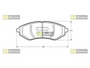 Гальмівні колодки дискові STARLINE BDS844P на CHEVROLET LOVA седан (T250, T255)