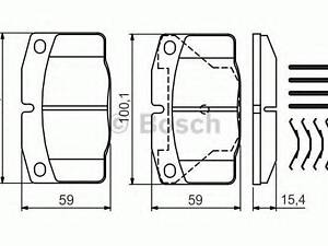 Гальмівні колодки дискові BOSCH 0986469390 на OPEL KADETT E Combo (38_, 48_)