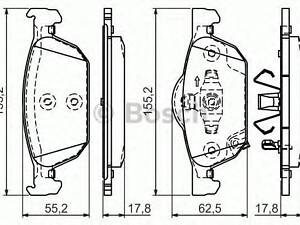 Гальмівні колодки дискові BOSCH 0986494383 на HONDA CIVIC IX (FK)