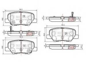 Гальмівні колодки NIPPARTS N3615017 на MITSUBISHI OUTLANDER III Van (GF_W, GG_W)