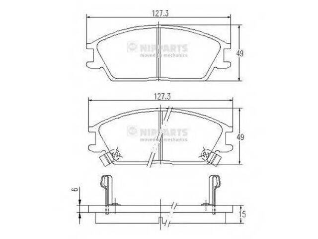 Гальмівні колодки NIPPARTS J3600539 на HYUNDAI CLICK (TB)