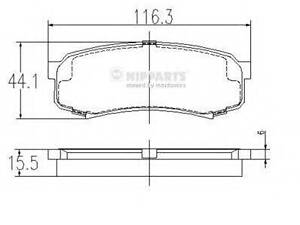 Гальмівні колодки NIPPARTS J3612010 на TOYOTA LAND CRUISER PRADO (KDJ15_, GRJ15_)