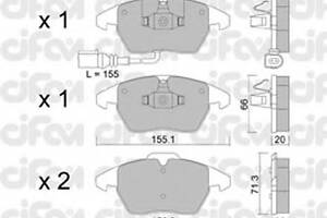 Гальмівні колодки пер. A1/A3/Altea/Beetle/Caddy/Up (04-21)