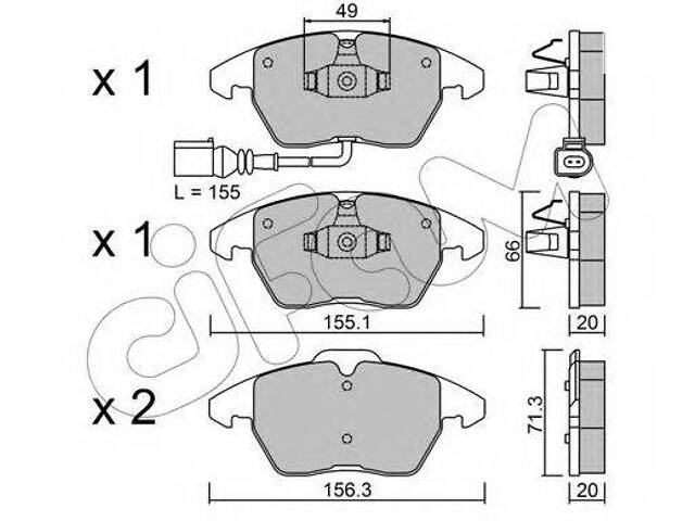 Тормозные колодки пер. A1A3AlteaBeetleCaddyUp (04-21) CIFAM 8225480 на CITROEN C8 (EA_, EB_)