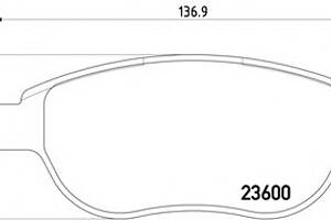 Гальмівні колодки пер. Berlingo/Partner 01-/Doblo 03- (137x57.3x19)