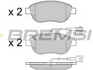 Гальмівні колодки пер. BerlingoPartner 01-Doblo 03- (137x57.3x19)(з датчиком) BREMSI BP3426 на ABARTH PUNTO EVO (199)