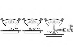 Гальмівні колодки пер. Caddy IIIGolf VOctaviaA3 03- (з датчиком) WOKING P733321 на SEAT IBIZA V (6J5, 6P5)
