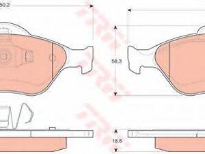Гальмівні колодки пер. Fiesta 96-08Fusion 02-12 (ATE) (61,5x152x18,5) TRW GDB1419 на FORD FIESTA Mk IV (JA_, JB_)