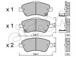 Тормозные колодки пер. Toyota Auris 07-12 (bosch) (136,7x57,9x19,2) CIFAM 8227940 на TOYOTA BLADE (NRE15_, ZZE15_, ADE15