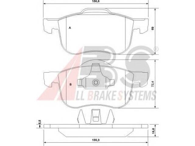 Гальмівні колодки пер. Volvo S60/S80/V70/XC70 95-10 (ATE)