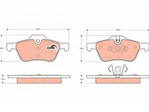 Гальмівні колодки передні TRW GDB1476 TRW GDB1476 Mini Cooper