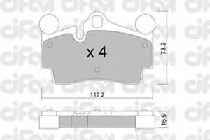 Гальмівні колодки зад. Audi Q7/Touareg/Cayenne (Brembo) (112,2x73,2x16,2)